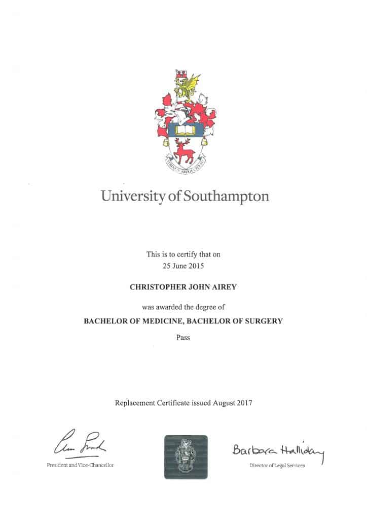 Chris Certificate 1 Chris Airy Certificate 1